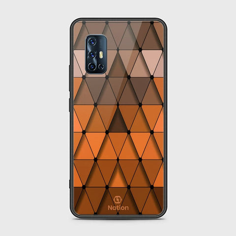 Vivo V17 Cover - ONation Pyramid Series - HQ Ultra Shine Premium Infinity Glass Soft Silicon Borders Case