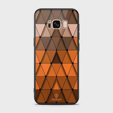 Samsung Galaxy S8 Cover - ONation Pyramid Series - HQ Ultra Shine Premium Infinity Glass Soft Silicon Borders Case