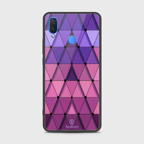 Huawei Y9 2019 Cover - ONation Pyramid Series - HQ Ultra Shine Premium Infinity Glass Soft Silicon Borders Case