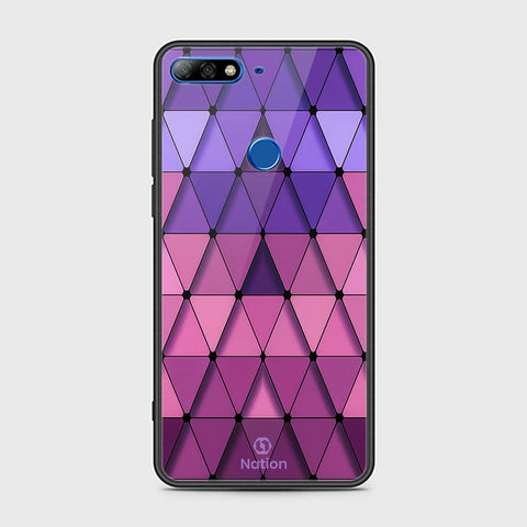 Huawei Y7 Prime 2018 Cover - ONation Pyramid Series - HQ Ultra Shine Premium Infinity Glass Soft Silicon Borders Case