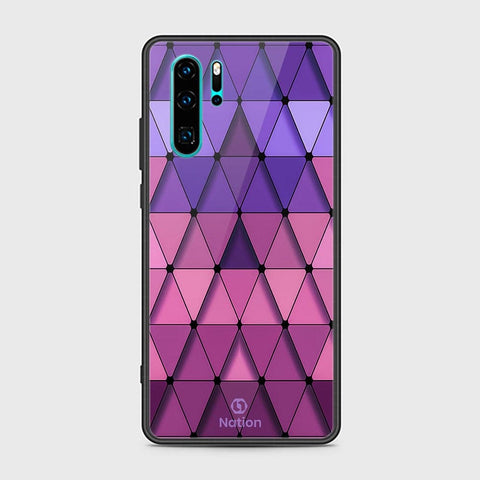 Huawei P30 Pro Cover - ONation Pyramid Series - HQ Ultra Shine Premium Infinity Glass Soft Silicon Borders Case