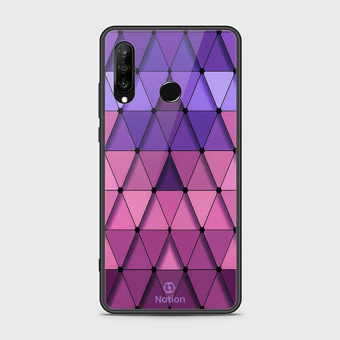 Huawei P30 lite Cover - ONation Pyramid Series - HQ Ultra Shine Premium Infinity Glass Soft Silicon Borders Case