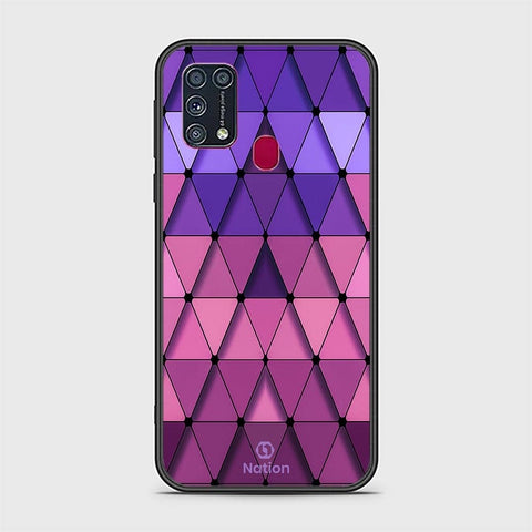 Samsung Galaxy M31 Cover - Onation Pyramid Series - HQ Ultra Shine Premium Infinity Glass Soft Silicon Borders Case