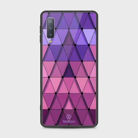 Samsung Galaxy A7 2018 Cover - Onation Pyramid Series - HQ Ultra Shine Premium Infinity Glass Soft Silicon Borders Case