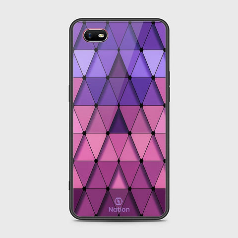 Oppo A1k Cover - Onation Pyramid Series - HQ Ultra Shine Premium Infinity Glass Soft Silicon Borders Case