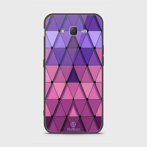 Samsung Galaxy J7 2015 Cover - Onation Pyramid Series - HQ Ultra Shine Premium Infinity Glass Soft Silicon Borders Case