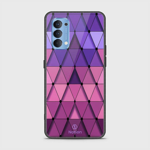 Oppo Reno 4 Cover - Onation Pyramid Series - HQ Ultra Shine Premium Infinity Glass Soft Silicon Borders Case