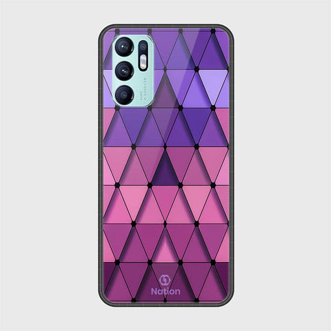 Oppo Reno 6 Cover - Onation Pyramid Series - HQ Ultra Shine Premium Infinity Glass Soft Silicon Borders Case