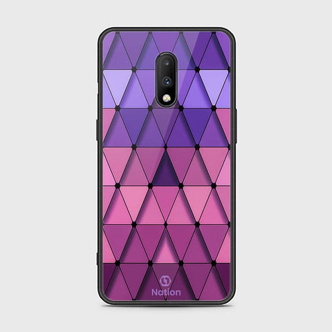 OnePlus 7 Cover - ONation Pyramid Series - HQ Ultra Shine Premium Infinity Glass Soft Silicon Borders Case