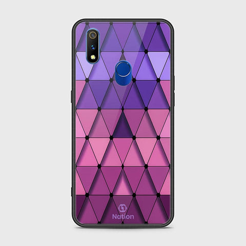 Realme 3 Pro Cover - ONation Pyramid Series - HQ Ultra Shine Premium Infinity Glass Soft Silicon Borders Case