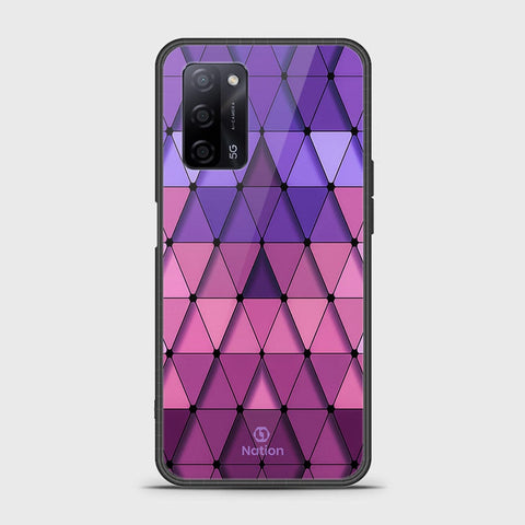 Oppo A55s Cover- Onation Pyramid Series - HQ Ultra Shine Premium Infinity Glass Soft Silicon Borders Case