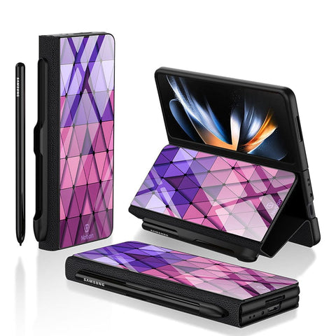Samsung Galaxy Z Fold 3 5G Cover- Onation Pyramid Series - HQ Ultra Shine Premium Infinity Glass Soft Silicon Borders Case