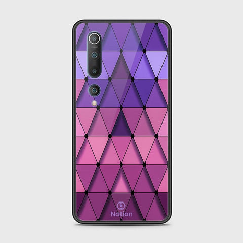 Xiaomi Mi 10 Cover - ONation Pyramid Series - HQ Ultra Shine Premium Infinity Glass Soft Silicon Borders Case