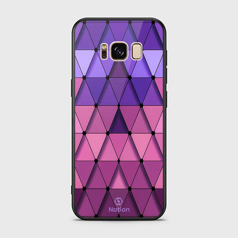 Samsung Galaxy S8 Cover - ONation Pyramid Series - HQ Ultra Shine Premium Infinity Glass Soft Silicon Borders Case