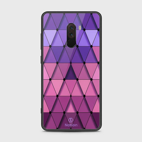 Xiaomi Pocophone F1 Cover - ONation Pyramid Series - HQ Ultra Shine Premium Infinity Glass Soft Silicon Borders Case