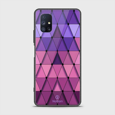 Samsung Galaxy M51 Cover - ONation Pyramid Series - HQ Ultra Shine Premium Infinity Glass Soft Silicon Borders Case