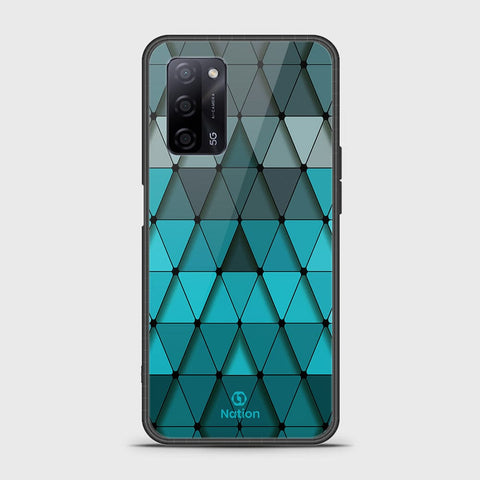 Oppo A55s Cover- Onation Pyramid Series - HQ Ultra Shine Premium Infinity Glass Soft Silicon Borders Case