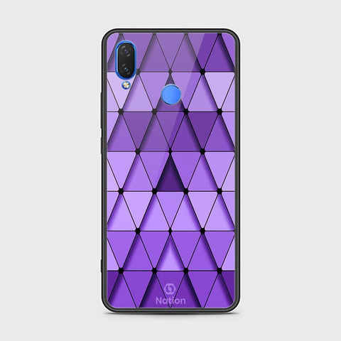 Huawei Y9 2019 Cover - ONation Pyramid Series - HQ Ultra Shine Premium Infinity Glass Soft Silicon Borders Case