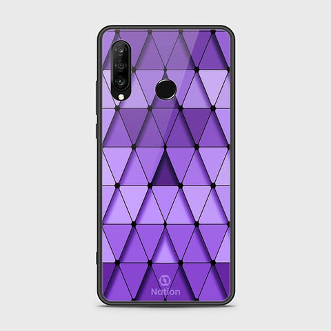 Huawei P30 lite Cover - ONation Pyramid Series - HQ Ultra Shine Premium Infinity Glass Soft Silicon Borders Case