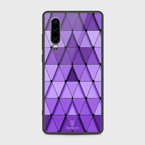 Huawei P30 Cover - ONation Pyramid Series - HQ Ultra Shine Premium Infinity Glass Soft Silicon Borders Case