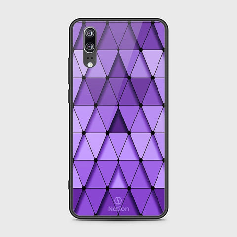 Huawei P20 Cover - ONation Pyramid Series - HQ Ultra Shine Premium Infinity Glass Soft Silicon Borders Case