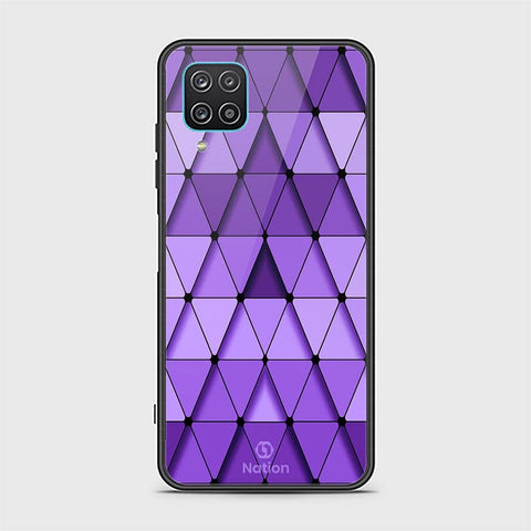 Samsung Galaxy A12 Cover - ONation Pyramid Series - HQ Ultra Shine Premium Infinity Glass Soft Silicon Borders Case