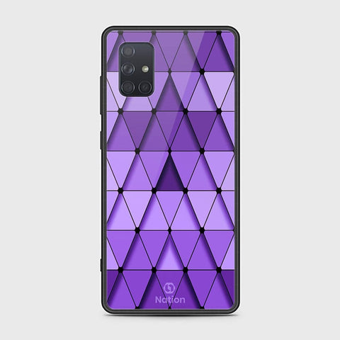 Samsung Galaxy A71 Cover - ONation Pyramid Series - HQ Ultra Shine Premium Infinity Glass Soft Silicon Borders Case