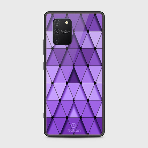 Samsung Galaxy S10 Lite Cover - ONation Pyramid Series - HQ Ultra Shine Premium Infinity Glass Soft Silicon Borders Case