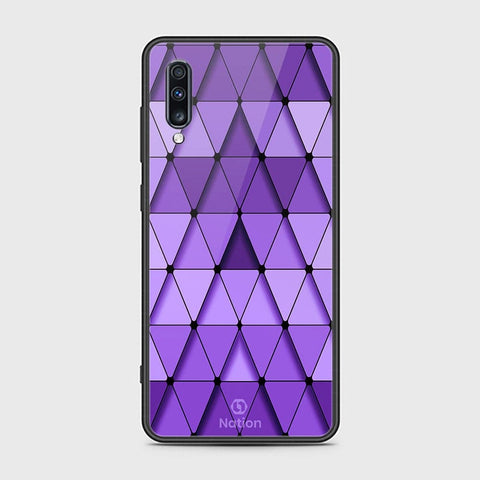 Samsung Galaxy A70 Cover - Onation Pyramid Series - HQ Ultra Shine Premium Infinity Glass Soft Silicon Borders Case