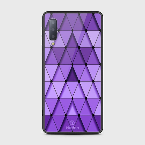 Samsung Galaxy A7 2018 Cover - Onation Pyramid Series - HQ Ultra Shine Premium Infinity Glass Soft Silicon Borders Case