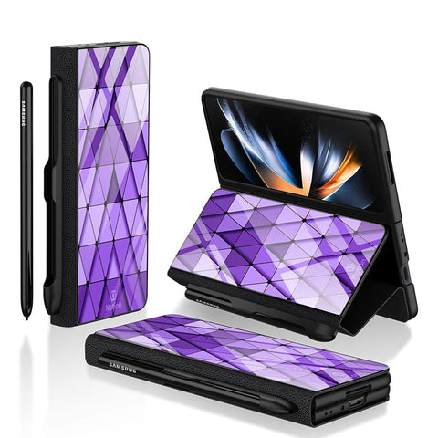 Samsung Galaxy Z Fold 3 5G Cover- Onation Pyramid Series - HQ Ultra Shine Premium Infinity Glass Soft Silicon Borders Case