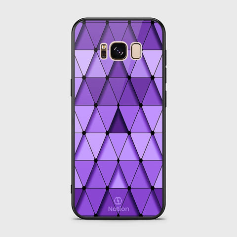 Samsung Galaxy S8 Cover - ONation Pyramid Series - HQ Ultra Shine Premium Infinity Glass Soft Silicon Borders Case