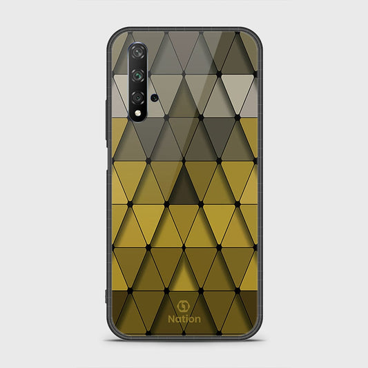 Honor 20 Cover - ONation Pyramid Series - HQ Ultra Shine Premium Infinity Glass Soft Silicon Borders Case