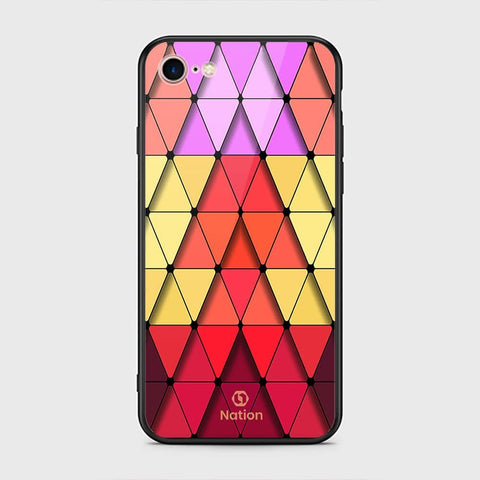 iPhone 8 Cover- Onation Pyramid Series - HQ Ultra Shine Premium Infinity Glass Soft Silicon Borders Case