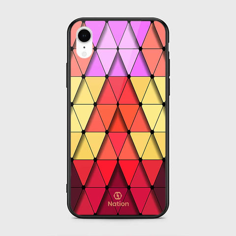iPhone XR Cover - ONation Pyramid Series - HQ Ultra Shine Premium Infinity Glass Soft Silicon Borders Case