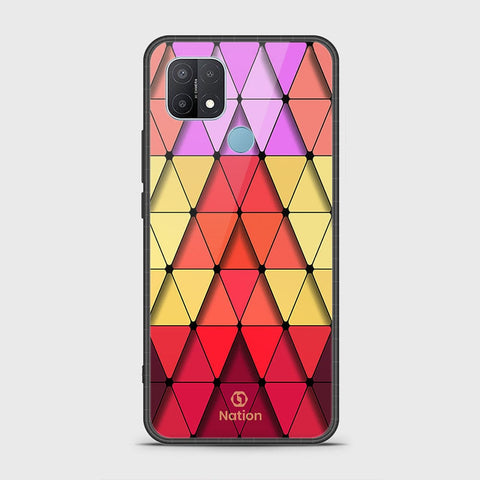 Oppo A35 Cover- Onation Pyramid Series - HQ Ultra Shine Premium Infinity Glass Soft Silicon Borders Case