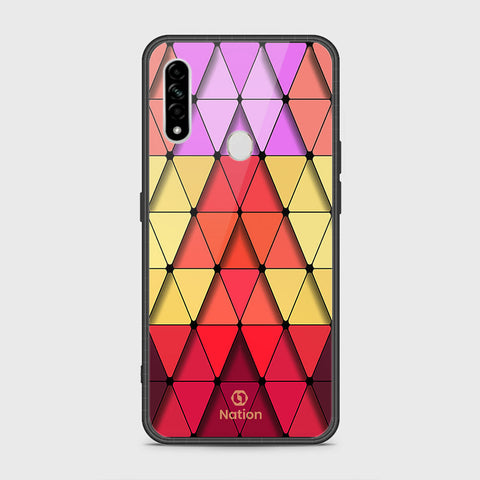 Oppo A8 Cover- Onation Pyramid Series - HQ Ultra Shine Premium Infinity Glass Soft Silicon Borders Case