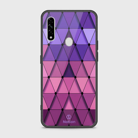 Oppo A8 Cover- Onation Pyramid Series - HQ Ultra Shine Premium Infinity Glass Soft Silicon Borders Case