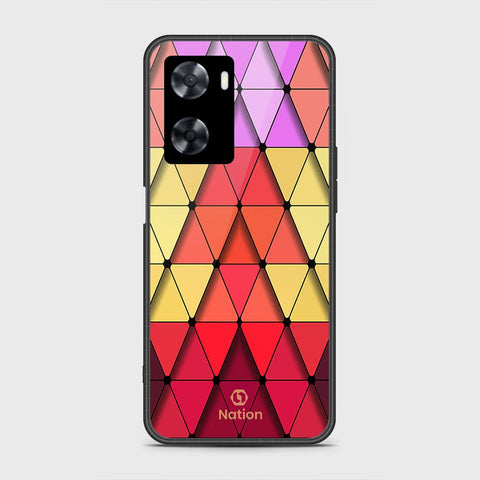 Oppo A57s Cover- Onation Pyramid Series - HQ Ultra Shine Premium Infinity Glass Soft Silicon Borders Case