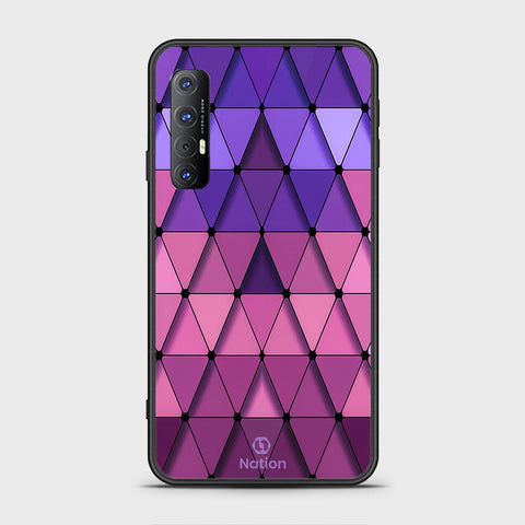 Oppo Reno 3 Pro 5G Cover - ONation Pyramid Series - HQ Ultra Shine Premium Infinity Glass Soft Silicon Borders Case
