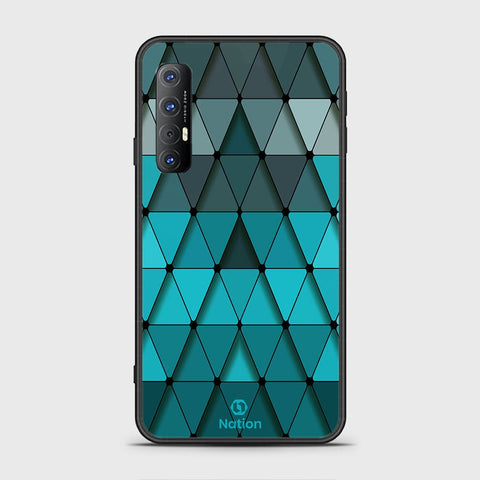 Oppo Reno 3 Pro 5G Cover - ONation Pyramid Series - HQ Ultra Shine Premium Infinity Glass Soft Silicon Borders Case