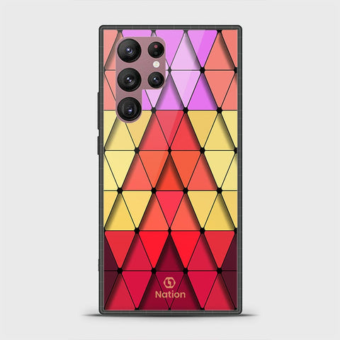 Samsung Galaxy S22 Ultra 5G Cover - Onation Pyramid Series - HQ Ultra Shine Premium Infinity Glass Soft Silicon Borders Case