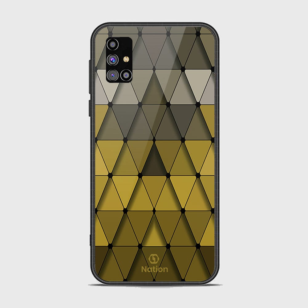 Samsung Galaxy M31s Cover - Onation Pyramid Series - HQ Ultra Shine Premium Infinity Glass Soft Silicon Borders Case