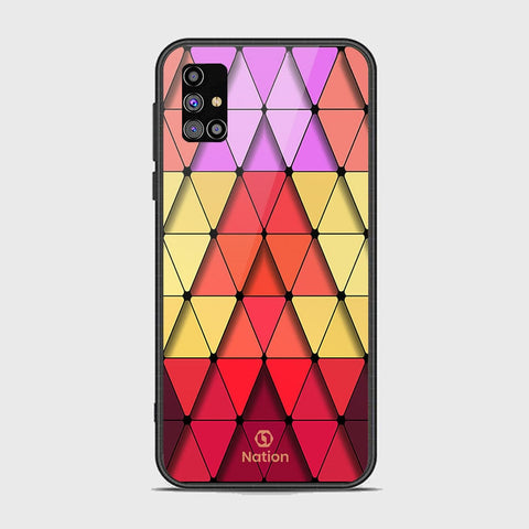 Samsung Galaxy M31s Cover - Onation Pyramid Series - HQ Ultra Shine Premium Infinity Glass Soft Silicon Borders Case