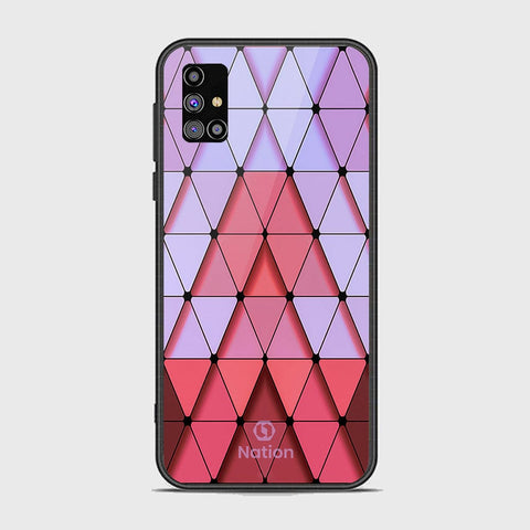 Samsung Galaxy M31s Cover - Onation Pyramid Series - HQ Ultra Shine Premium Infinity Glass Soft Silicon Borders Case