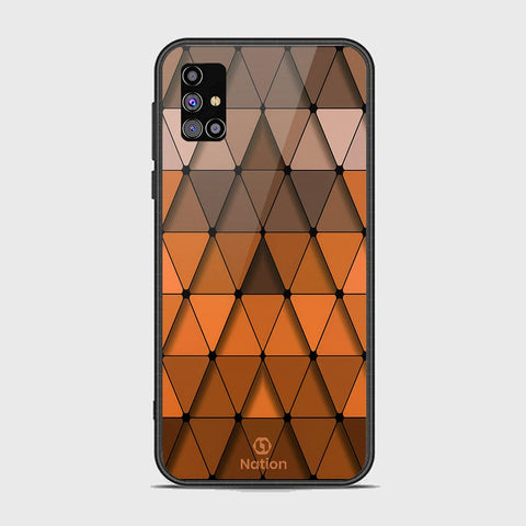 Samsung Galaxy M31s Cover - Onation Pyramid Series - HQ Ultra Shine Premium Infinity Glass Soft Silicon Borders Case