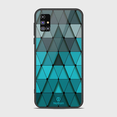 Samsung Galaxy M31s Cover - Onation Pyramid Series - HQ Ultra Shine Premium Infinity Glass Soft Silicon Borders Case