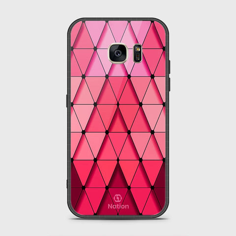 Samsung Galaxy S7 Cover- Onation Pyramid Series - HQ Ultra Shine Premium Infinity Glass Soft Silicon Borders Case