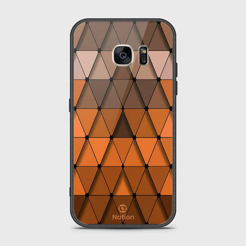 Samsung Galaxy S7 Cover- Onation Pyramid Series - HQ Ultra Shine Premium Infinity Glass Soft Silicon Borders Case