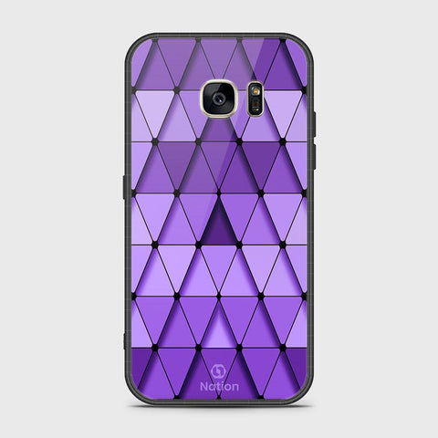 Samsung Galaxy S7 Cover- Onation Pyramid Series - HQ Ultra Shine Premium Infinity Glass Soft Silicon Borders Case